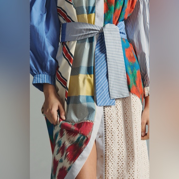 Hope For Flowers by Tracy Reese Patchwork Shirt Dress NWT - Picture 4 of 11